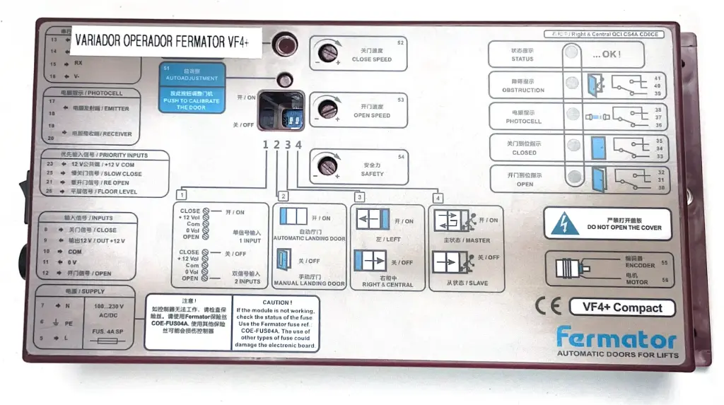 VARIADOR OPERADOR FERMATOR VF4+ 